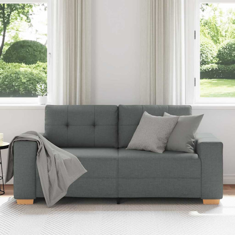 vidaXL sötétszürke szövet loveseat kanapé 140 cm