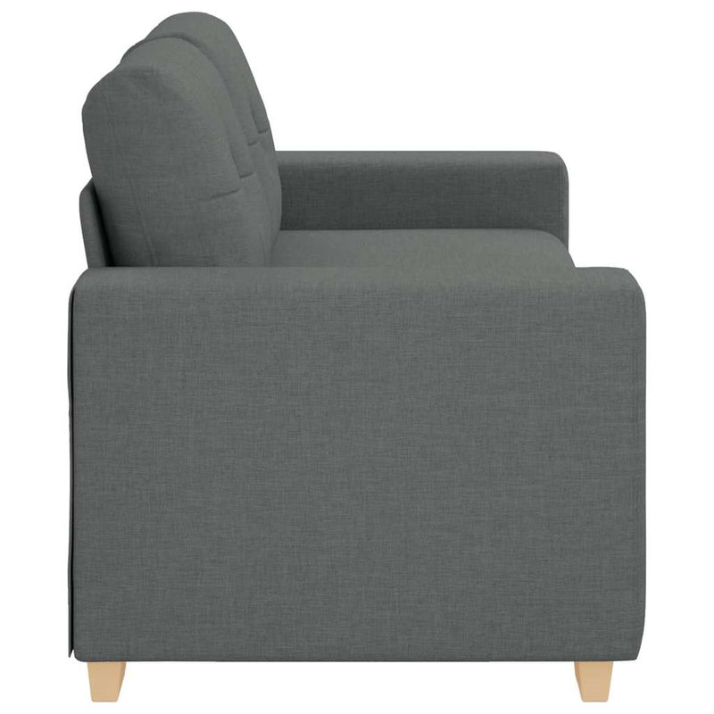 vidaXL sötétszürke szövet loveseat kanapé 140 cm