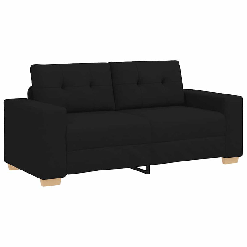 vidaXL fekete szövet loveseat kanapé 140 cm