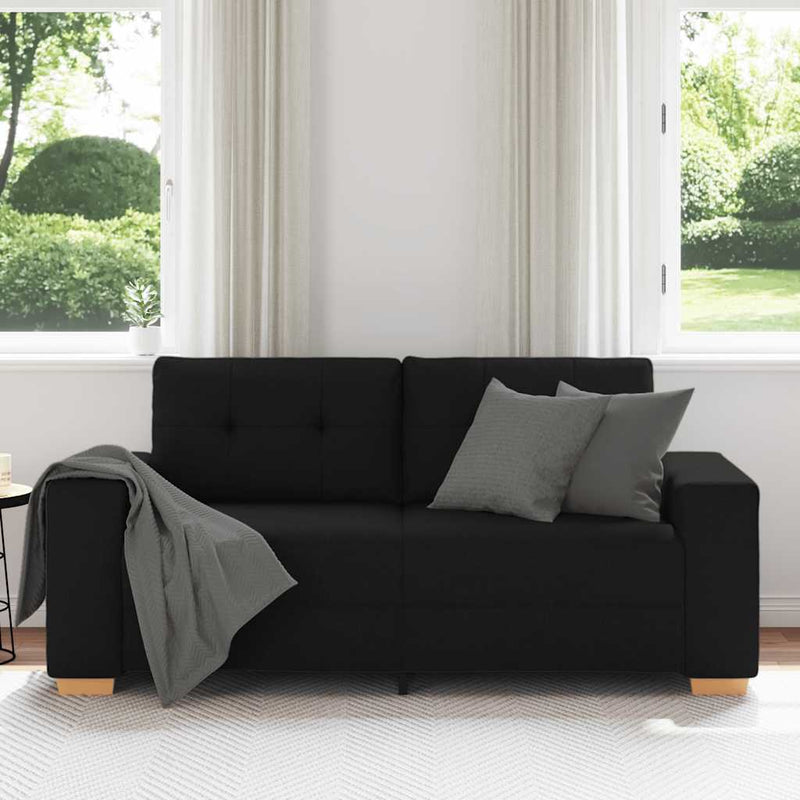 vidaXL fekete szövet loveseat kanapé 140 cm