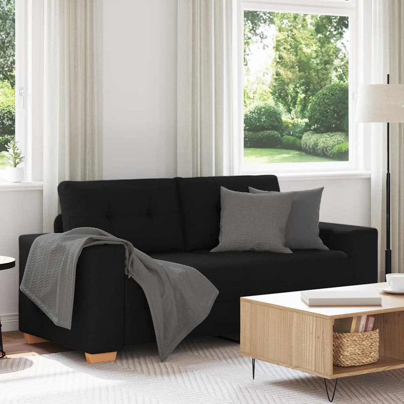 vidaXL fekete szövet loveseat kanapé 140 cm