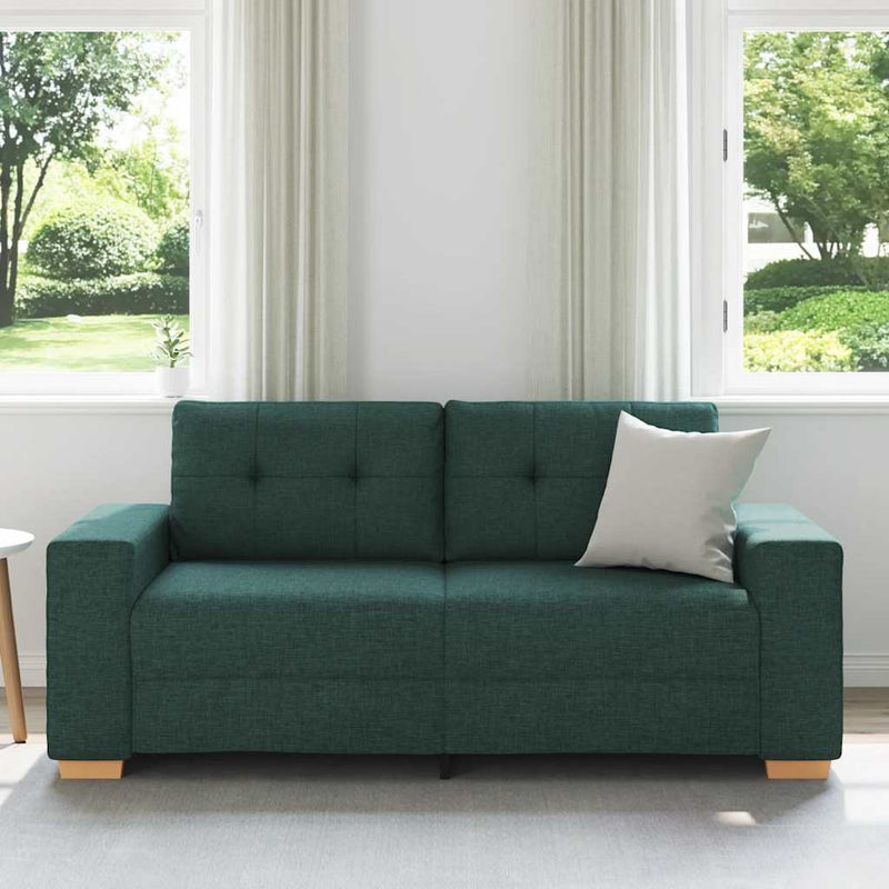vidaXL sötétzöld szövet loveseat kanapé 140 cm