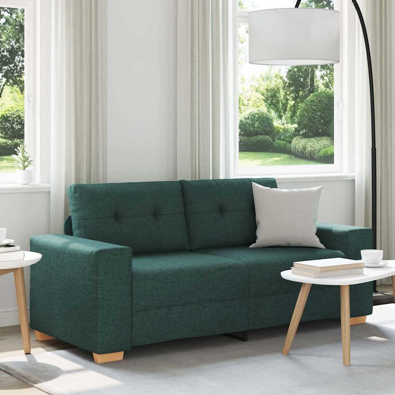 vidaXL sötétzöld szövet loveseat kanapé 140 cm