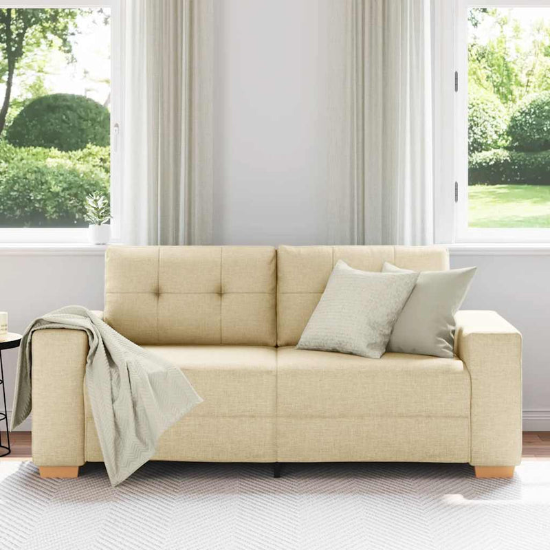 vidaXL krém szövet loveseat kanapé 140 cm