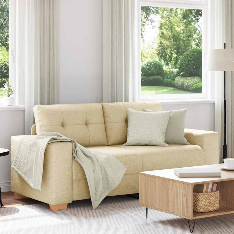 vidaXL krém szövet loveseat kanapé 140 cm