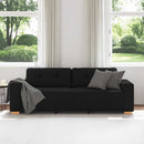 vidaXL 3 személyes fekete szövetkanapé 220 x 78 x 80 cm