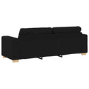 vidaXL 3 személyes fekete szövetkanapé 220 x 78 x 80 cm