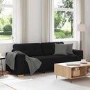 vidaXL 3 személyes fekete szövetkanapé 220 x 78 x 80 cm