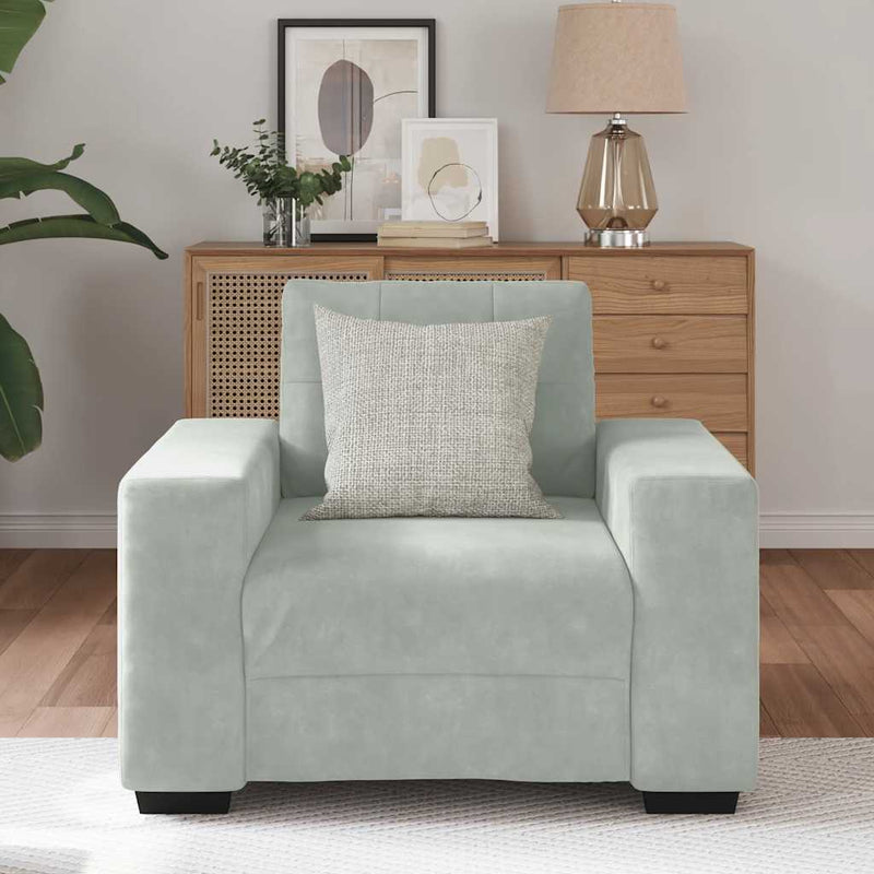 vidaXL világosszürke bársony kanapéfotel 60 cm