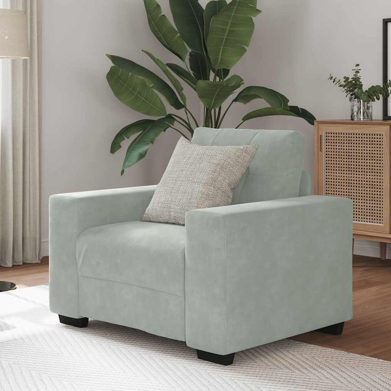 vidaXL világosszürke bársony kanapéfotel 60 cm