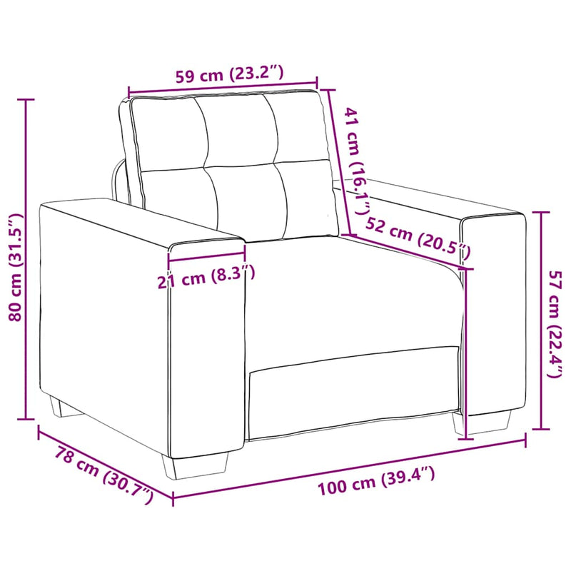 vidaXL sötétszürke bársony kanapéfotel 60 cm