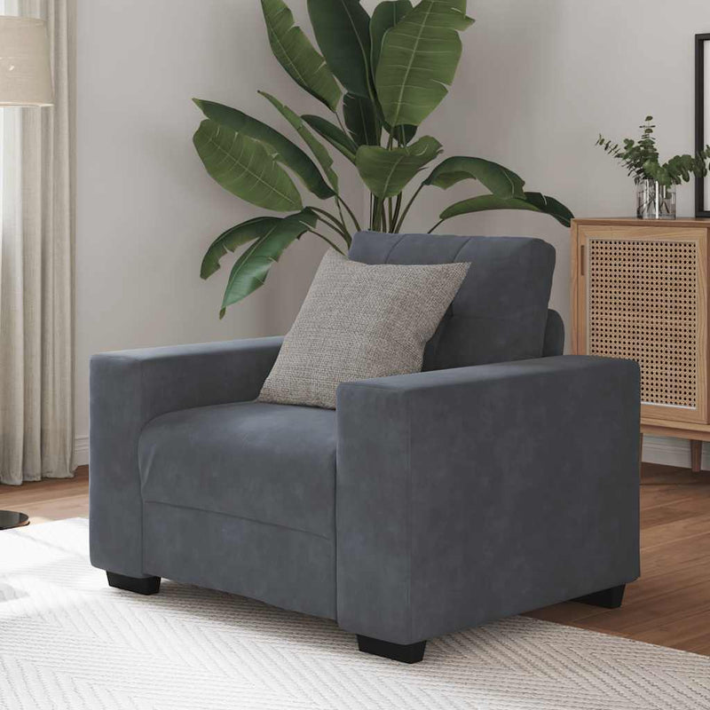 vidaXL sötétszürke bársony kanapéfotel 60 cm