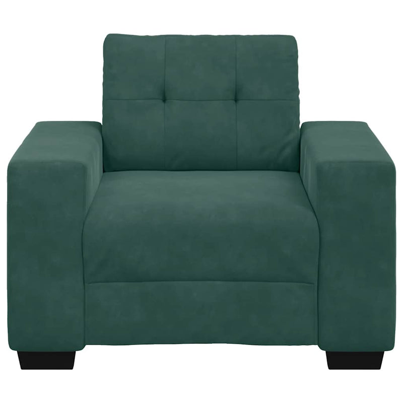 vidaXL sötétzöld bársony kanapéfotel 60 cm