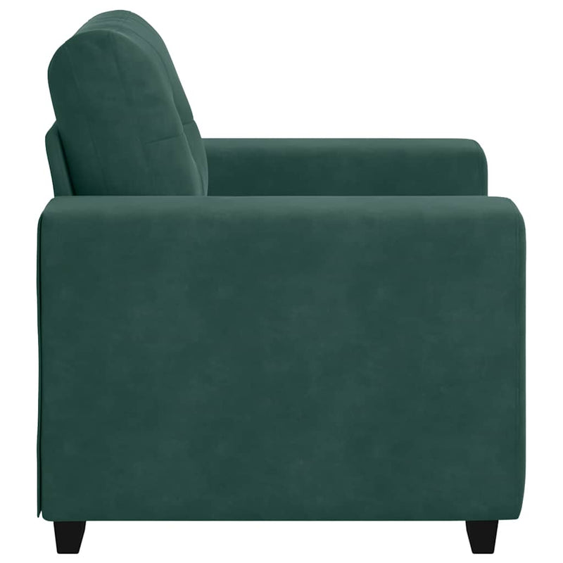 vidaXL sötétzöld bársony kanapéfotel 60 cm