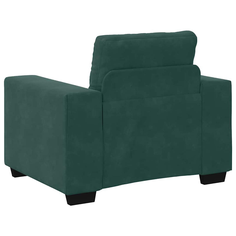 vidaXL sötétzöld bársony kanapéfotel 60 cm