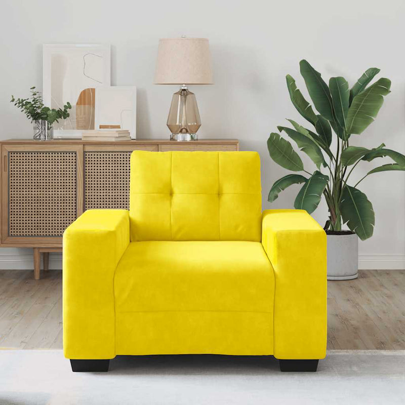 vidaXL sárga bársony kanapéfotel 60 cm