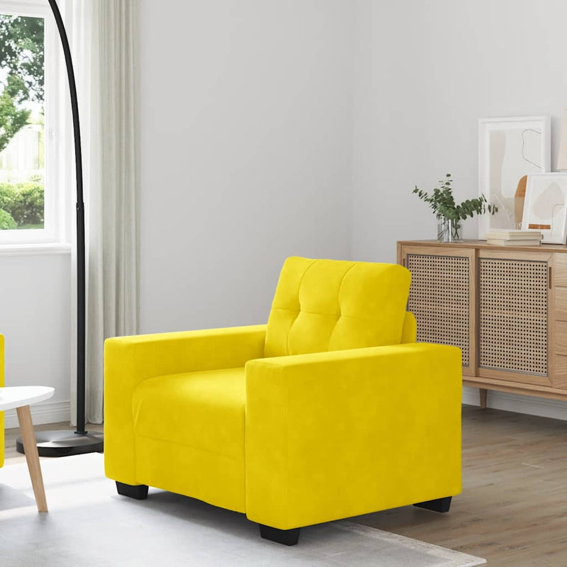 vidaXL sárga bársony kanapéfotel 60 cm