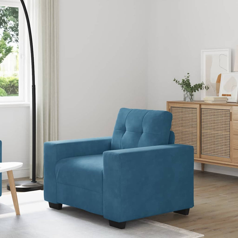 vidaXL kék bársony kanapéfotel 60 cm