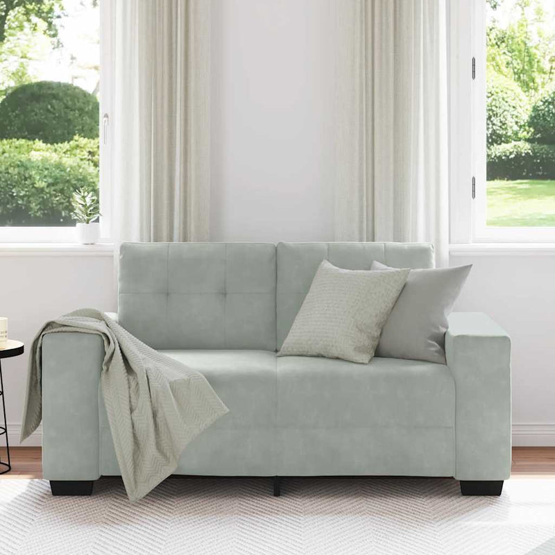 vidaXL világosszürke bársony loveseat kanapé 120 cm