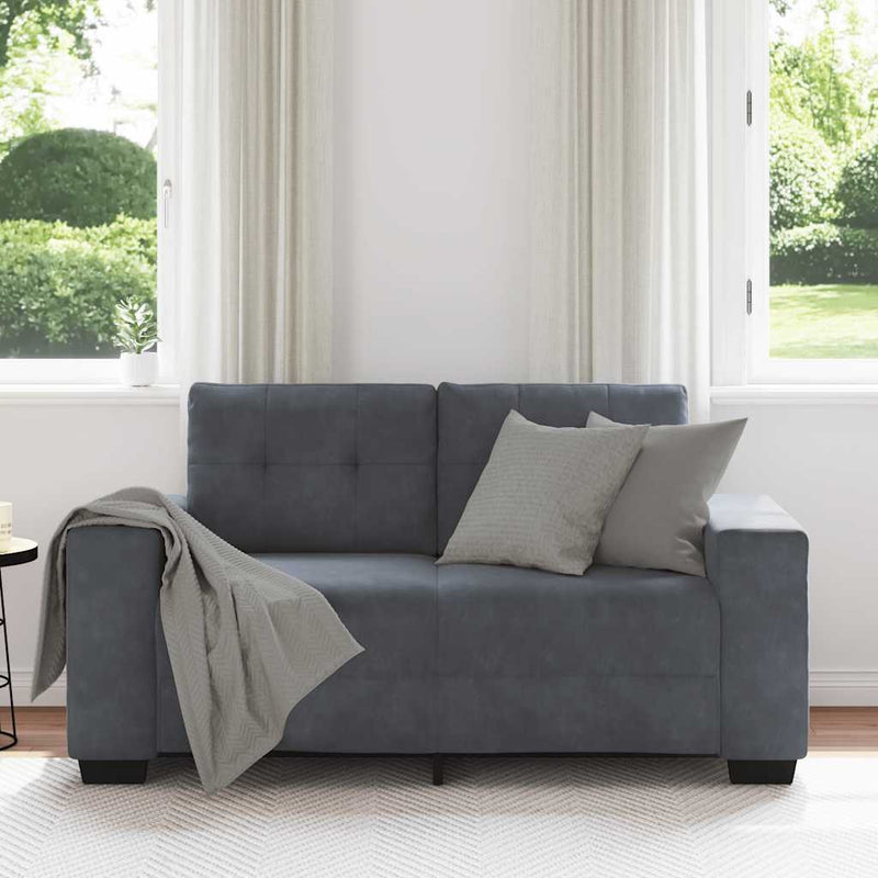 vidaXL sötétszürke bársony loveseat kanapé 120 cm