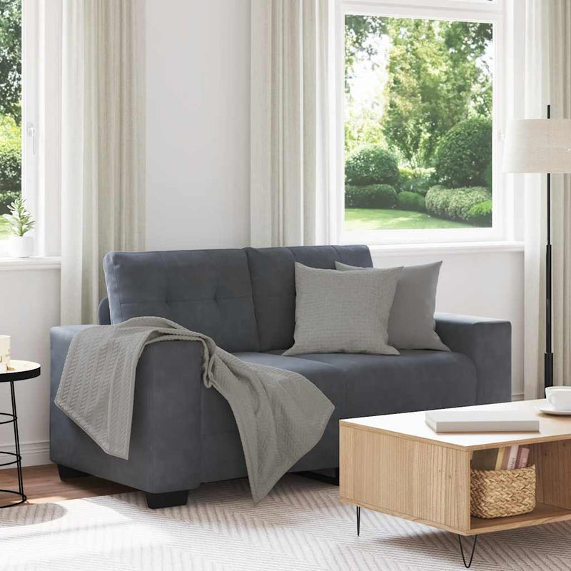 vidaXL sötétszürke bársony loveseat kanapé 120 cm