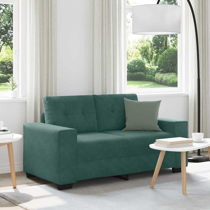 vidaXL sötétzöld bársony loveseat kanapé 120 cm