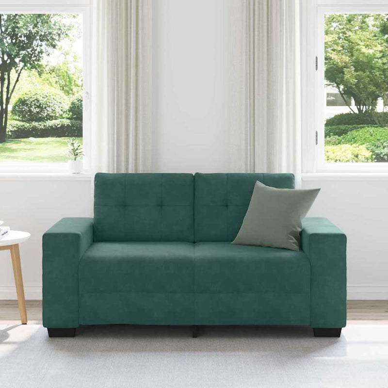 vidaXL sötétzöld bársony loveseat kanapé 120 cm