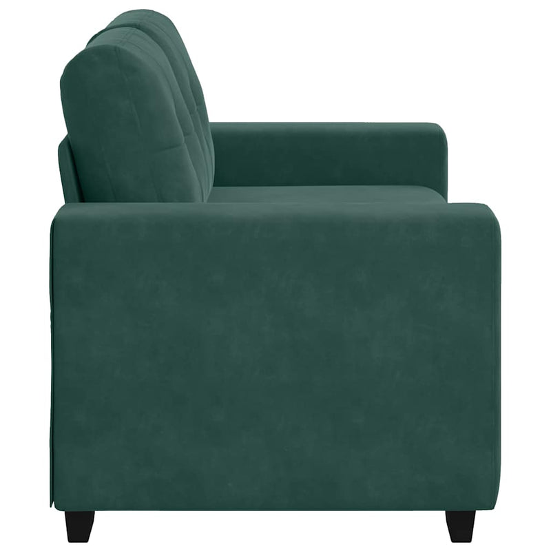 vidaXL sötétzöld bársony loveseat kanapé 120 cm