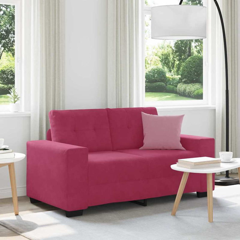 vidaXL bordó bársony loveseat kanapé 120 cm