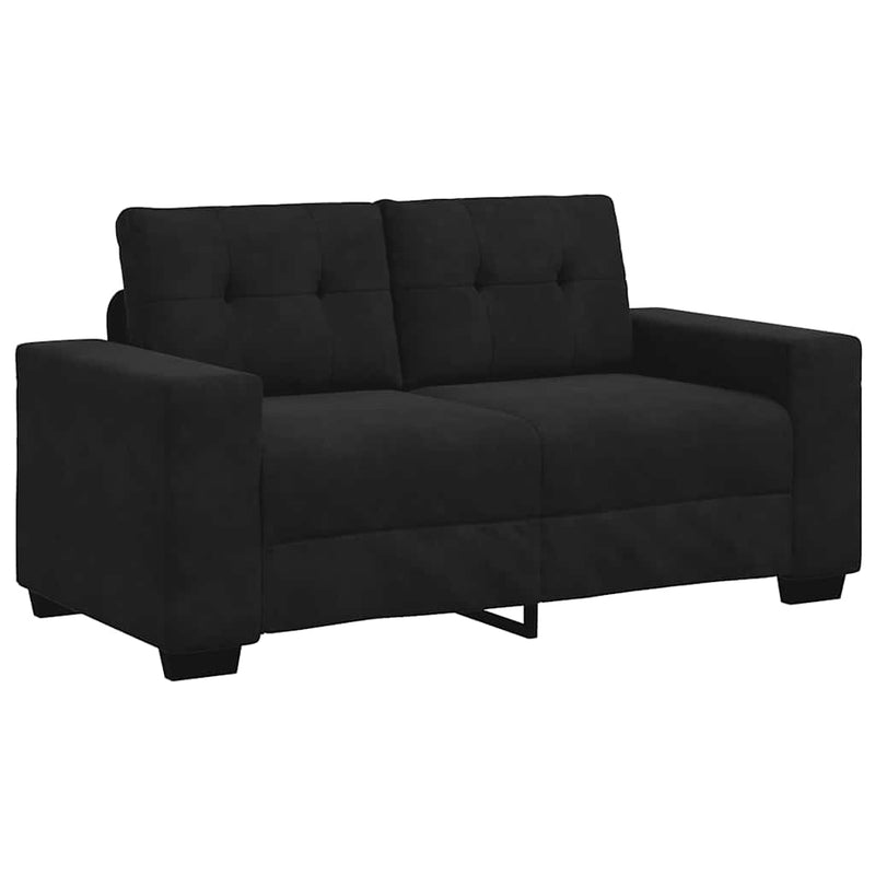 vidaXL fekete bársony loveseat kanapé 120 cm