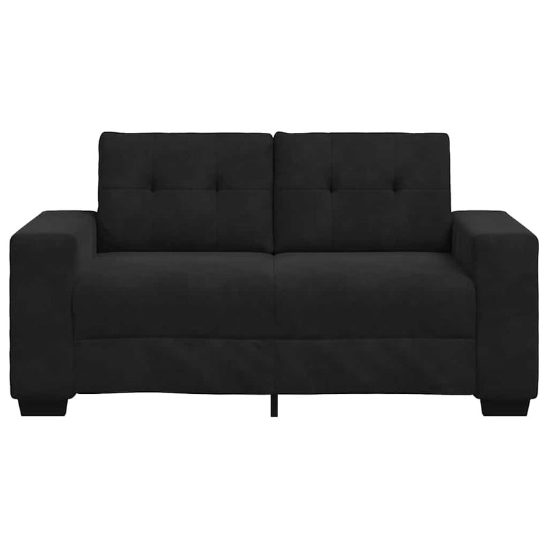 vidaXL fekete bársony loveseat kanapé 120 cm