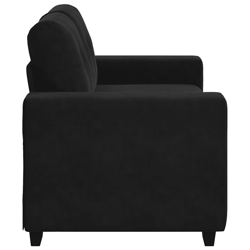 vidaXL fekete bársony loveseat kanapé 120 cm