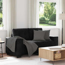 vidaXL fekete bársony loveseat kanapé 160x77x82 cm
