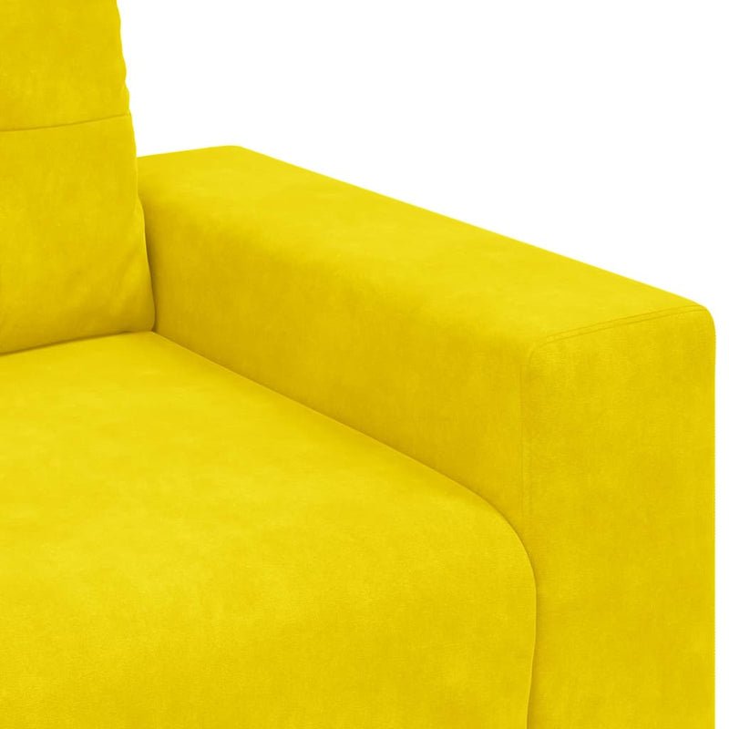vidaXL sárga bársony loveseat kanapé 120 cm