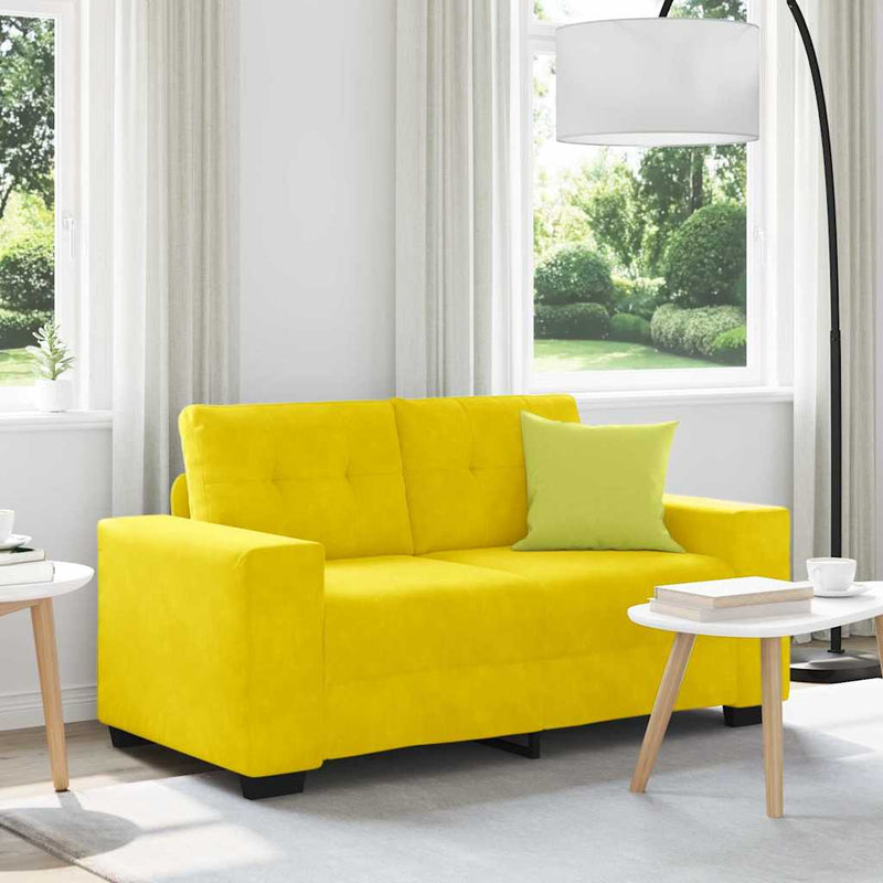 vidaXL sárga bársony loveseat kanapé 120 cm