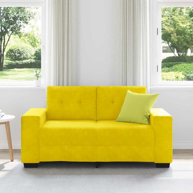 vidaXL sárga bársony loveseat kanapé 120 cm