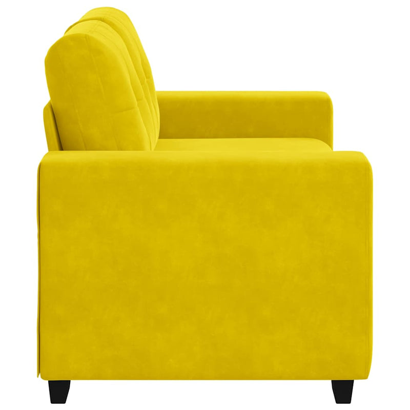 vidaXL sárga bársony loveseat kanapé 120 cm