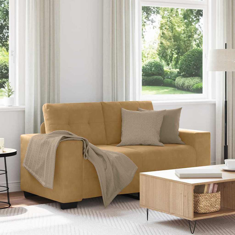 vidaXL barna bársony loveseat kanapé 120 cm