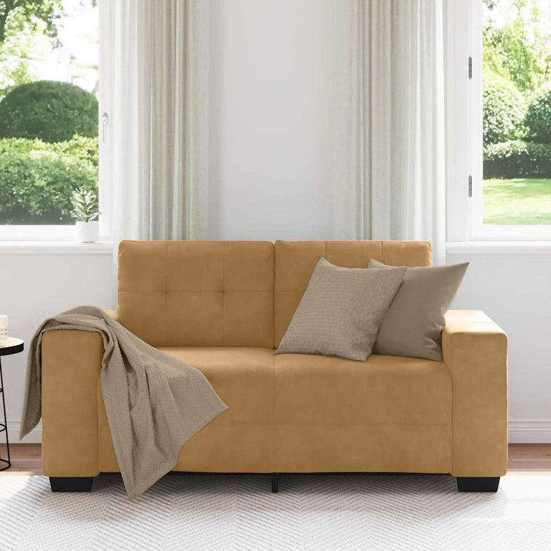 vidaXL barna bársony loveseat kanapé 120 cm