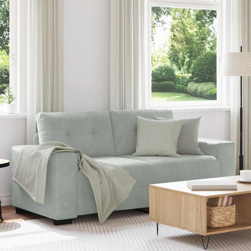 vidaXL világosszürke bársony loveseat kanapé 140 cm