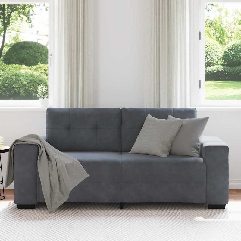 vidaXL sötétszürke bársony loveseat kanapé 140 cm