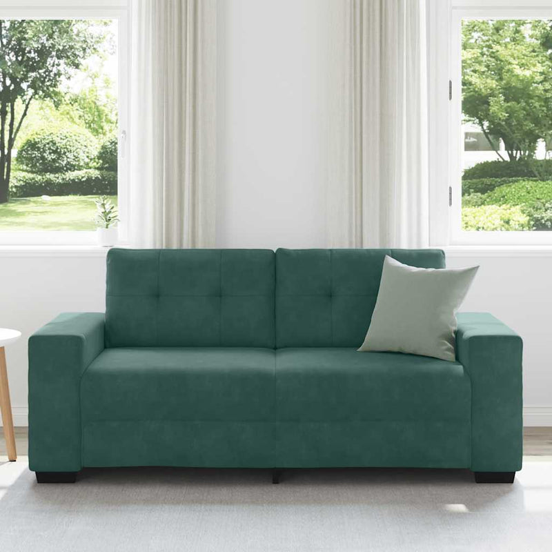 vidaXL sötétzöld bársony loveseat kanapé 140 cm