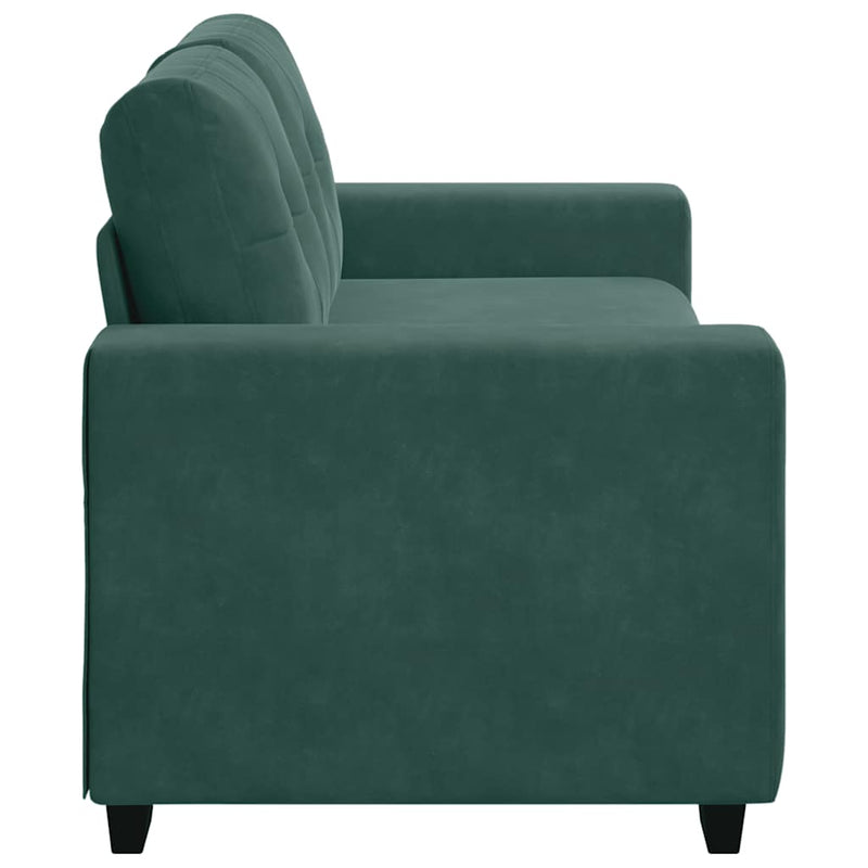 vidaXL sötétzöld bársony loveseat kanapé 140 cm