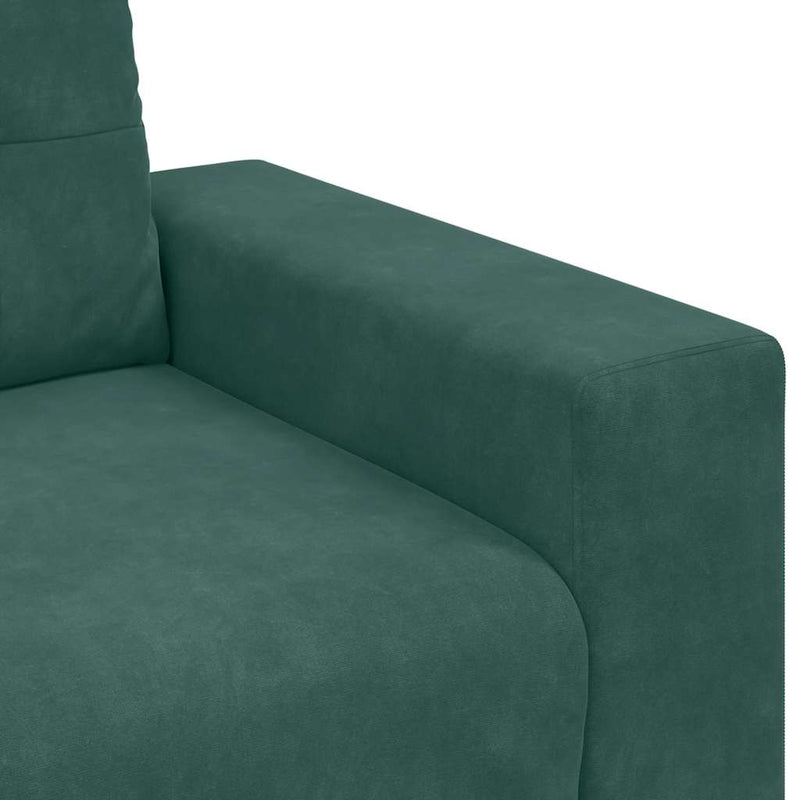 vidaXL sötétzöld bársony loveseat kanapé 140 cm