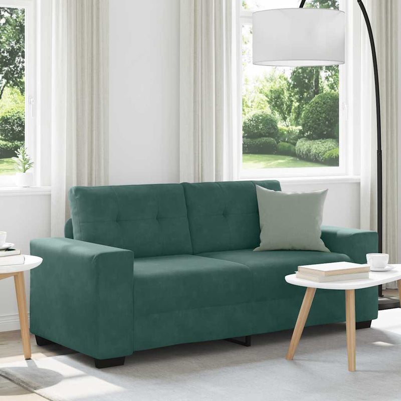 vidaXL sötétzöld bársony loveseat kanapé 140 cm