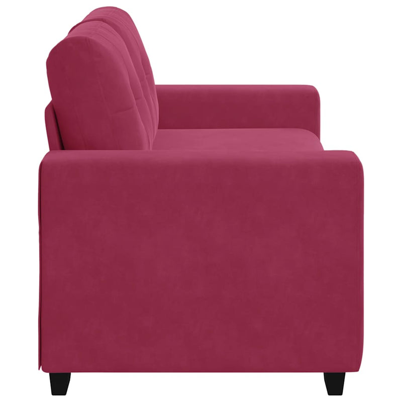 vidaXL bordó bársony loveseat kanapé 140 cm