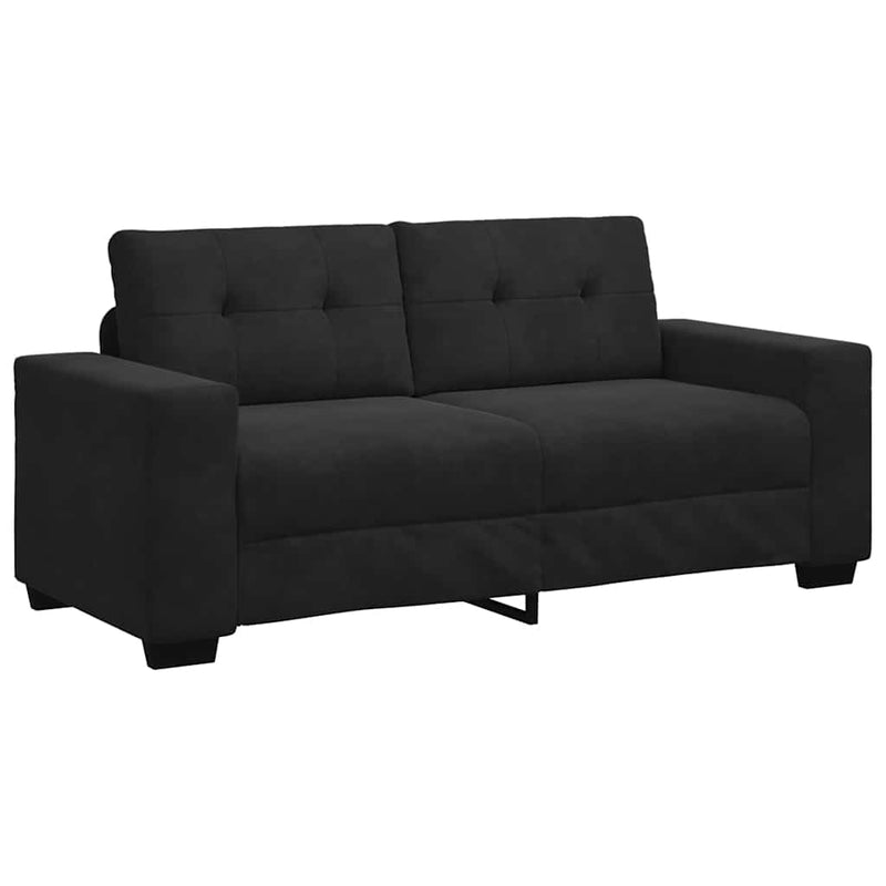 vidaXL fekete bársony loveseat kanapé 140 cm