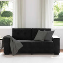 vidaXL fekete bársony loveseat kanapé 140 cm