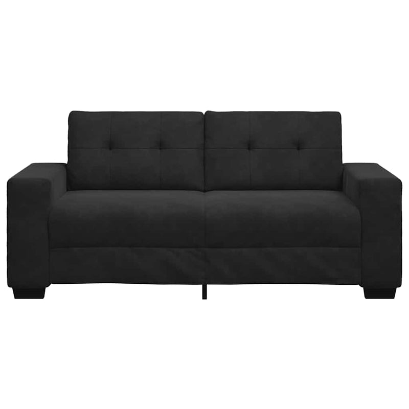 vidaXL fekete bársony loveseat kanapé 140 cm