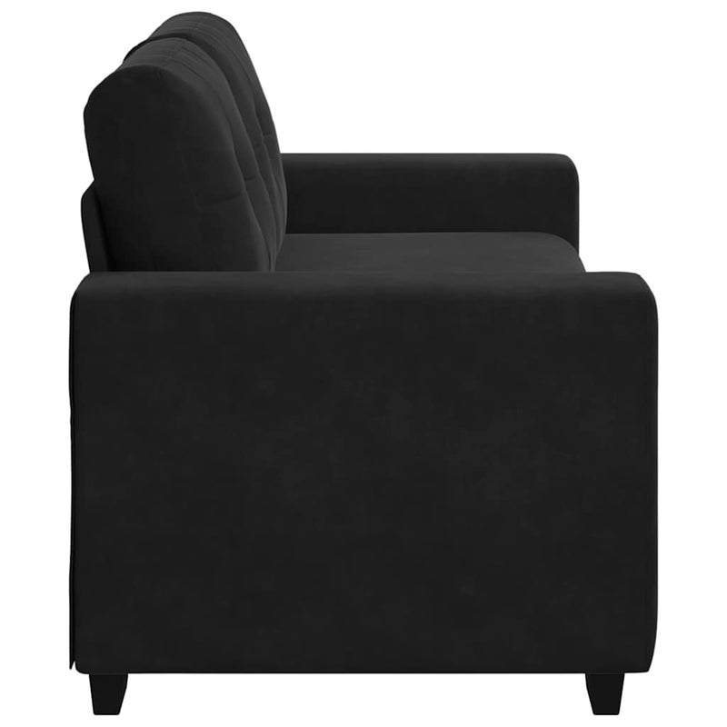 vidaXL fekete bársony loveseat kanapé 140 cm